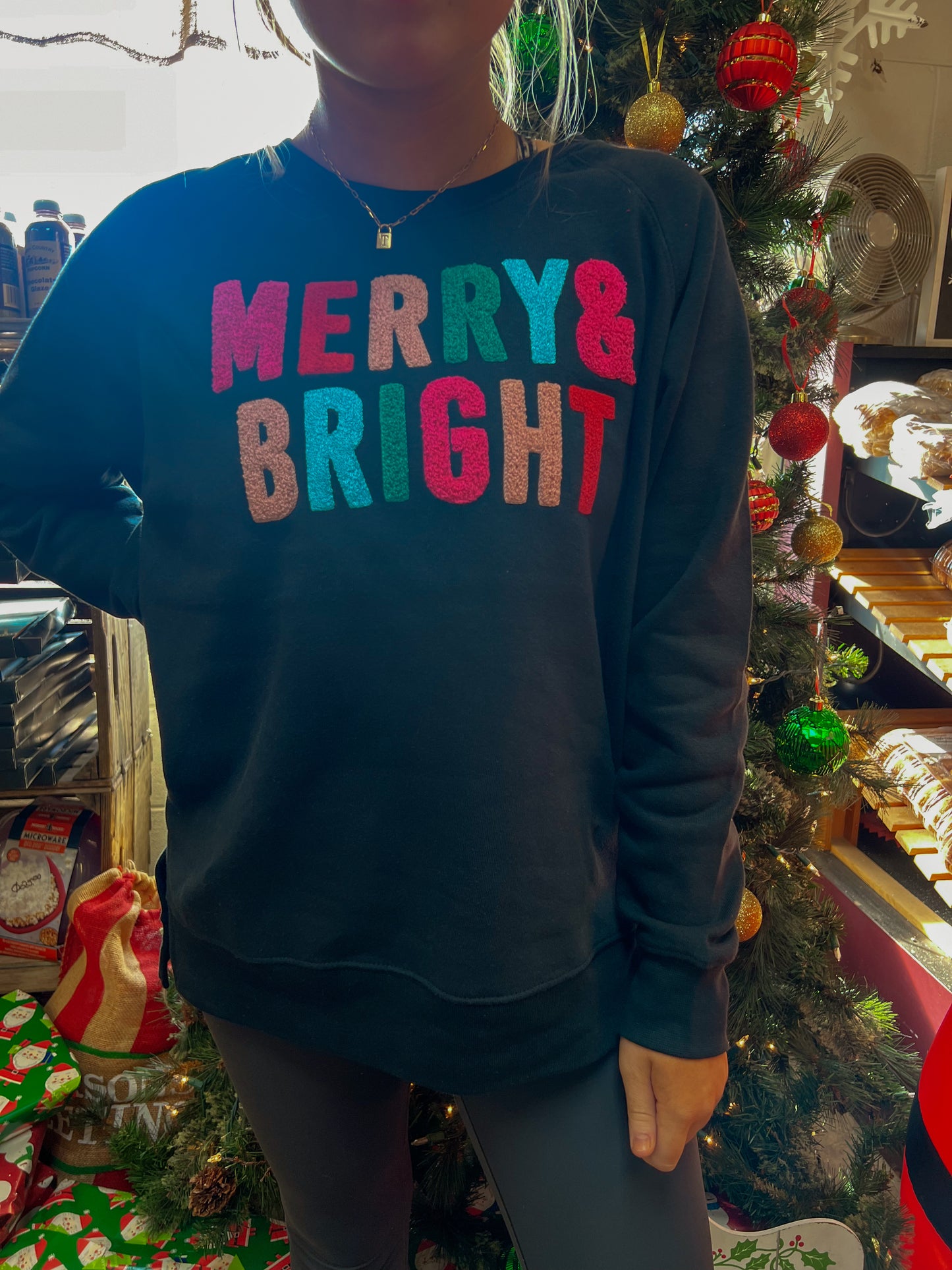 Merry & Bright Christmas Crew Neck